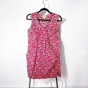 April Cornell Women's Red Polka Dot Sleeveless Pleated Shift Dress Size Medium